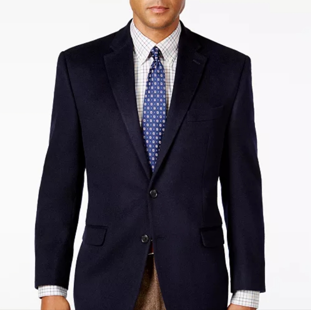 RALPH LAUREN 100% Cashmere 2 Button Sports Coat in Black Sz 43R